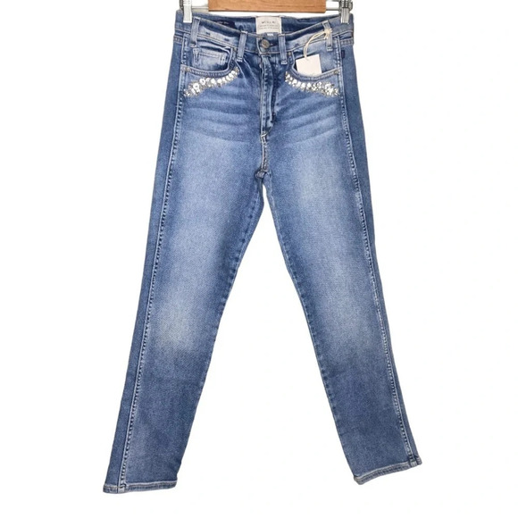 ✨NWT McGuire Rhinestone Gem Embellished Pocket Vintage Slim Jeans Size 27 - Picture 2 of 10